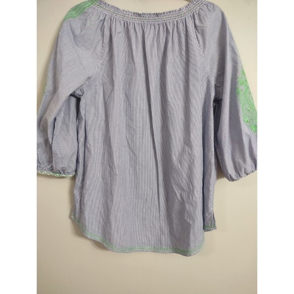 Ali Miles Top Embroidered 3/4 Sleeve Women's Size Medium Cotton - Picture 7 of 7